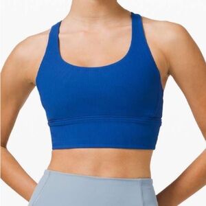 regatta blue lululemon ribbed energy bra long line